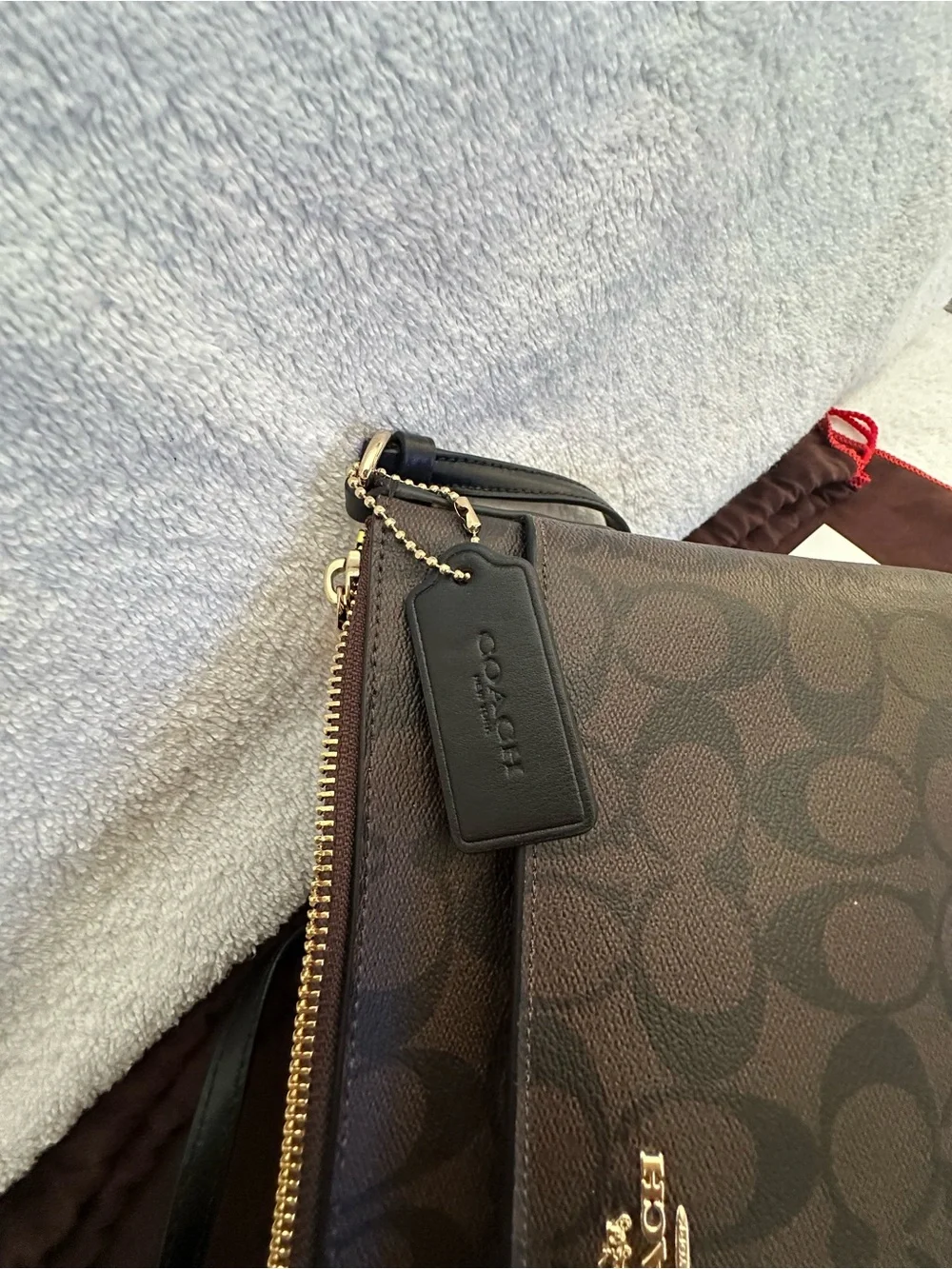 NWT Coach Signature EW Pop-Up Crossbody Black/Brown + Matching Pouch